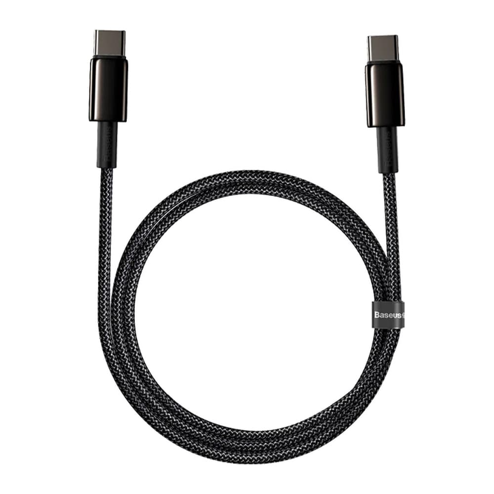 Baseus - كابل شحن Tungsten Gold C-C 100W 1م