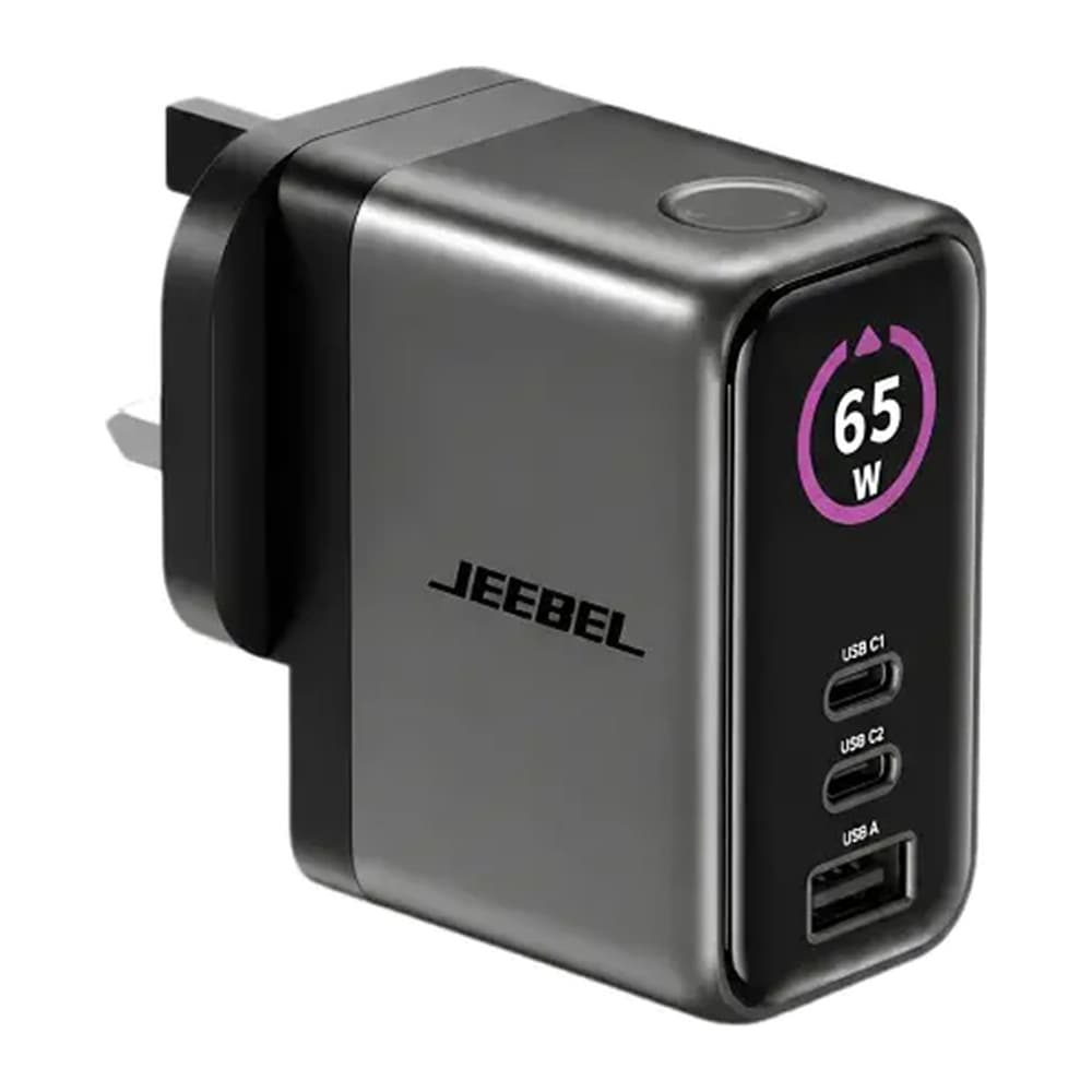 Jeebel - شاحن حائط GaN 65W بشاشة رقمية مع كابل JE-B433